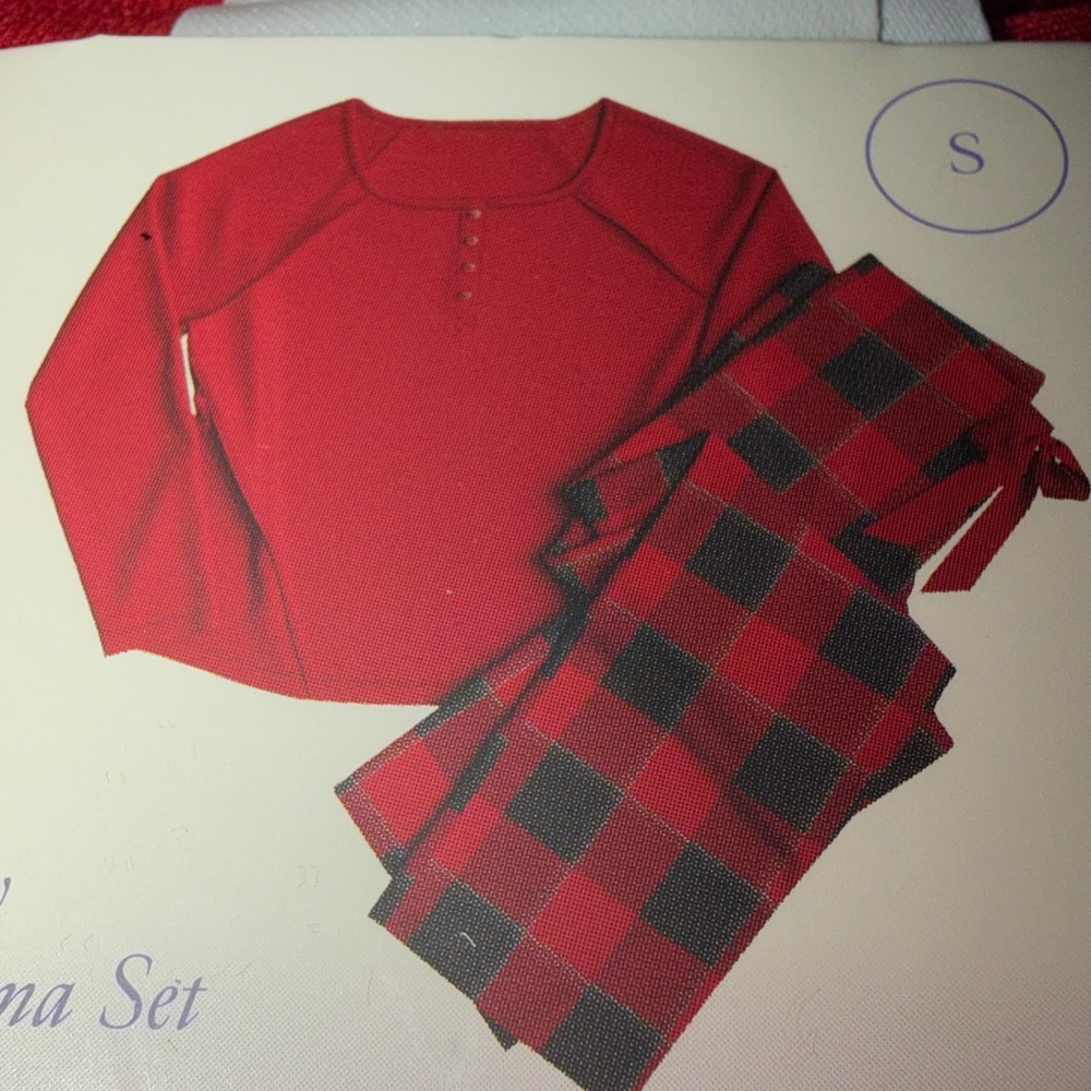 Stars Above Red and Black Henley Pajama Set